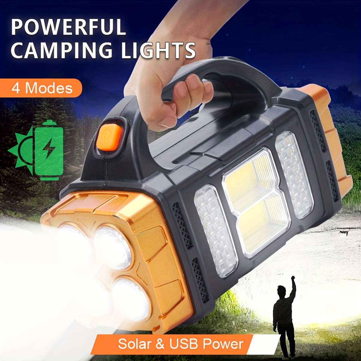 Outdoor Lighting Beacon - New Upgrade Rechargeable High Power Solar
