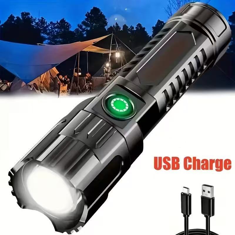 Outdoor Lighting Nearby - New High-power Led Flashlight USB Rechargeable