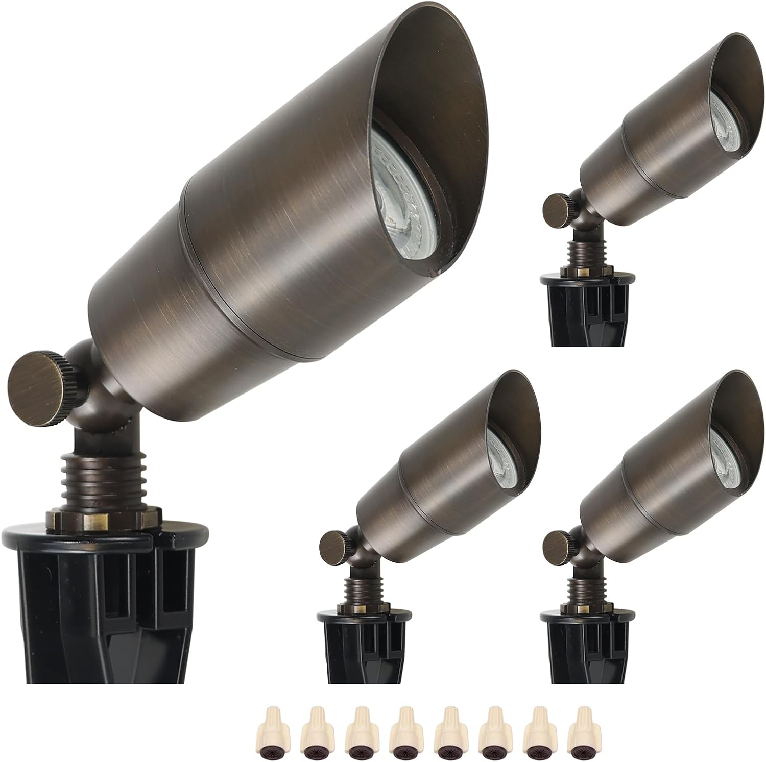 Outdoor Lighting Spotlight - Solid Brass Landscape LED Spotlights Outdoor