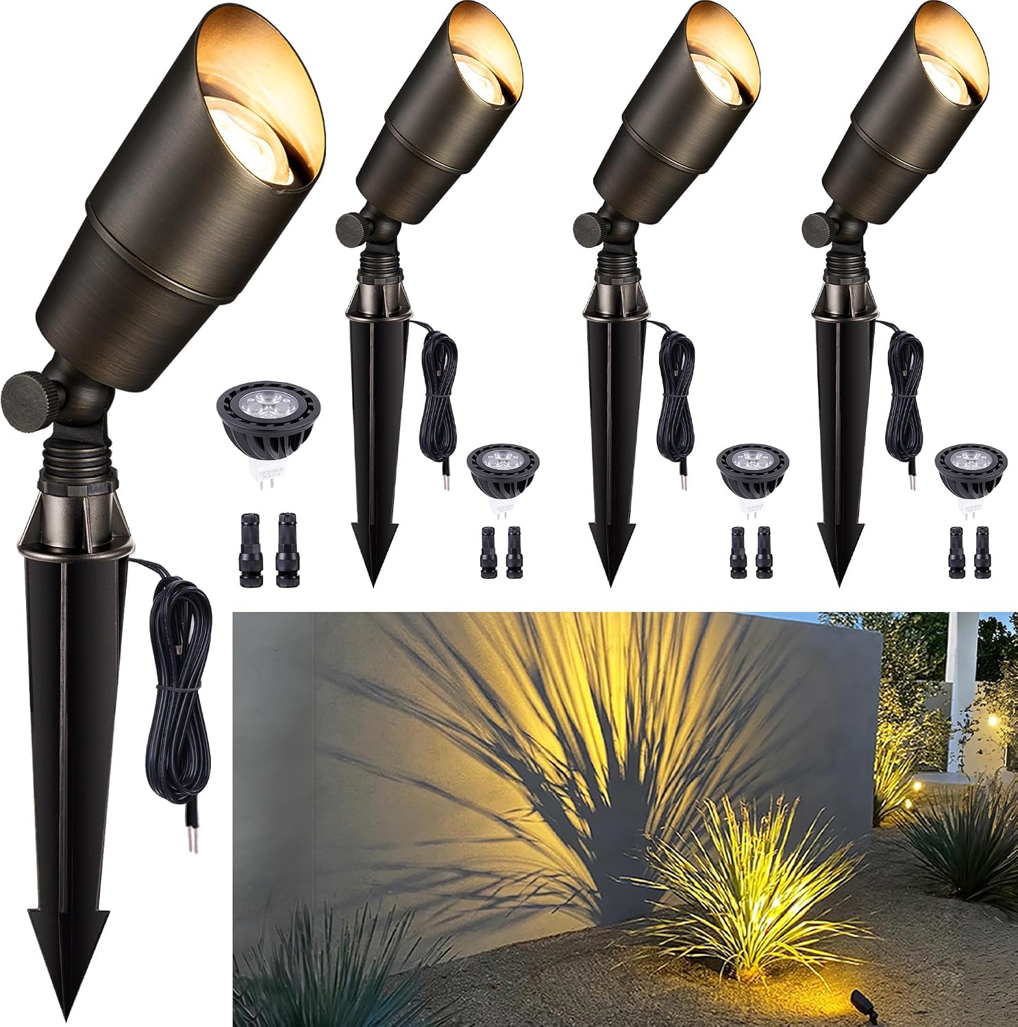 Outdoor Lighting Spotlight - Brass Landscape Lighting Outdoor Low Voltage