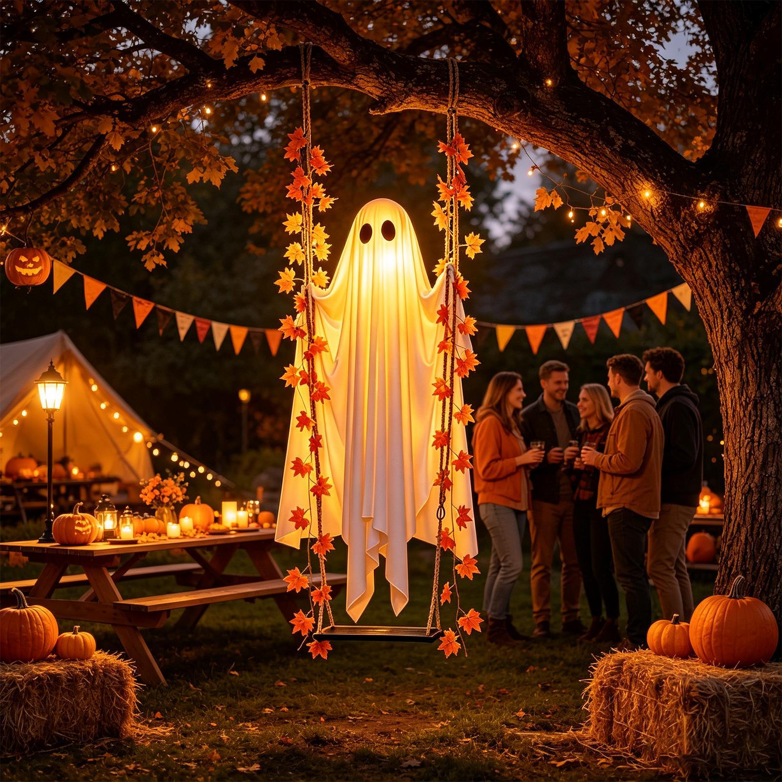 Swinging Ghost Light Up Spooky - Outdoor Lighting Front Yard 评论和价格