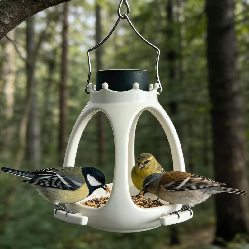 Solar Bird Feeder with LED Lig - Outdoor Lighting Under Eaves 评论和价格