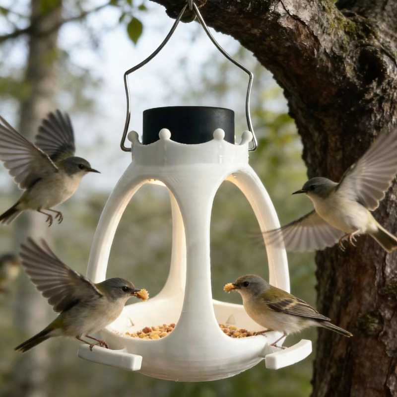 Solar Bird Feeder with LED Lig - Outdoor Lighting Under Eaves 评论和价格