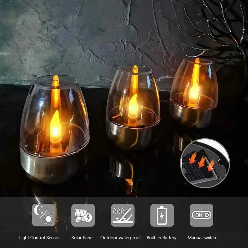 LED Solar Candles Light Flamel - Outdoor Lighting For Gazebo 评论和价格