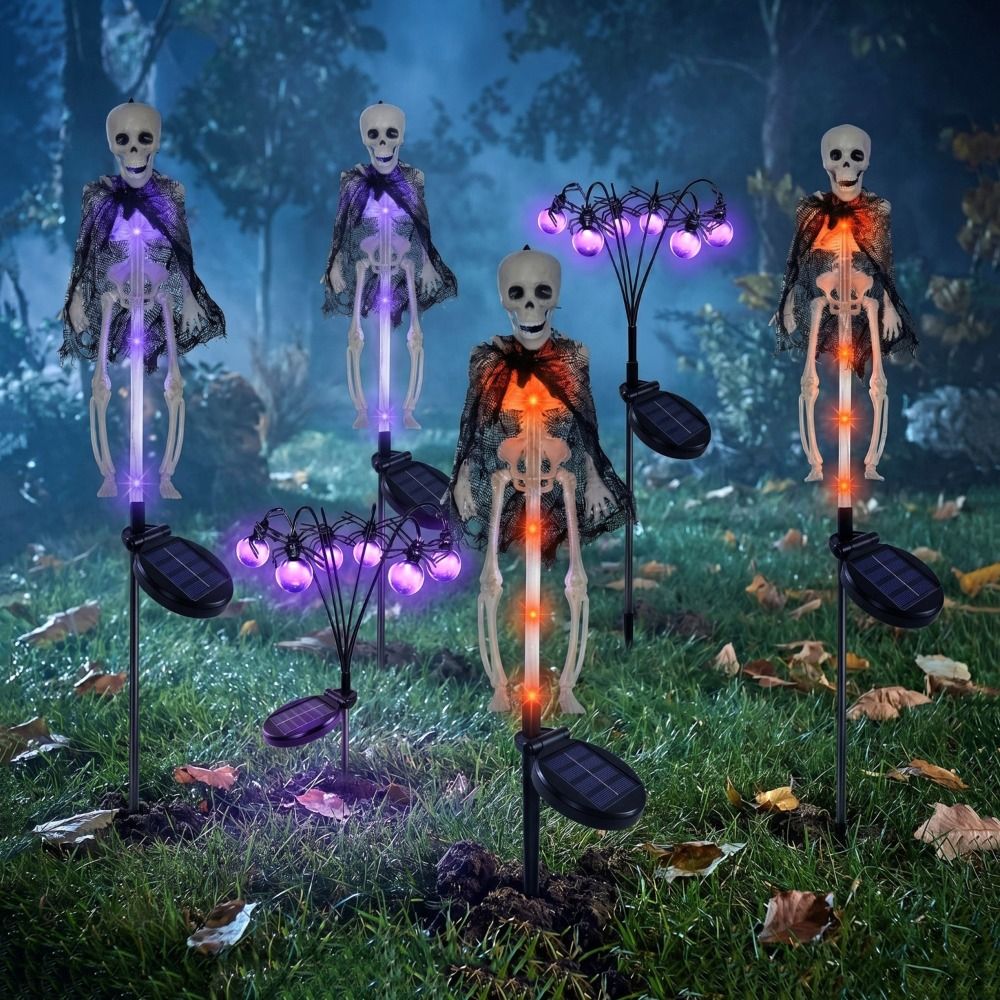 Skeleton Purple Light Hallowee - Outdoor Lighting Front Yard 评论和价格