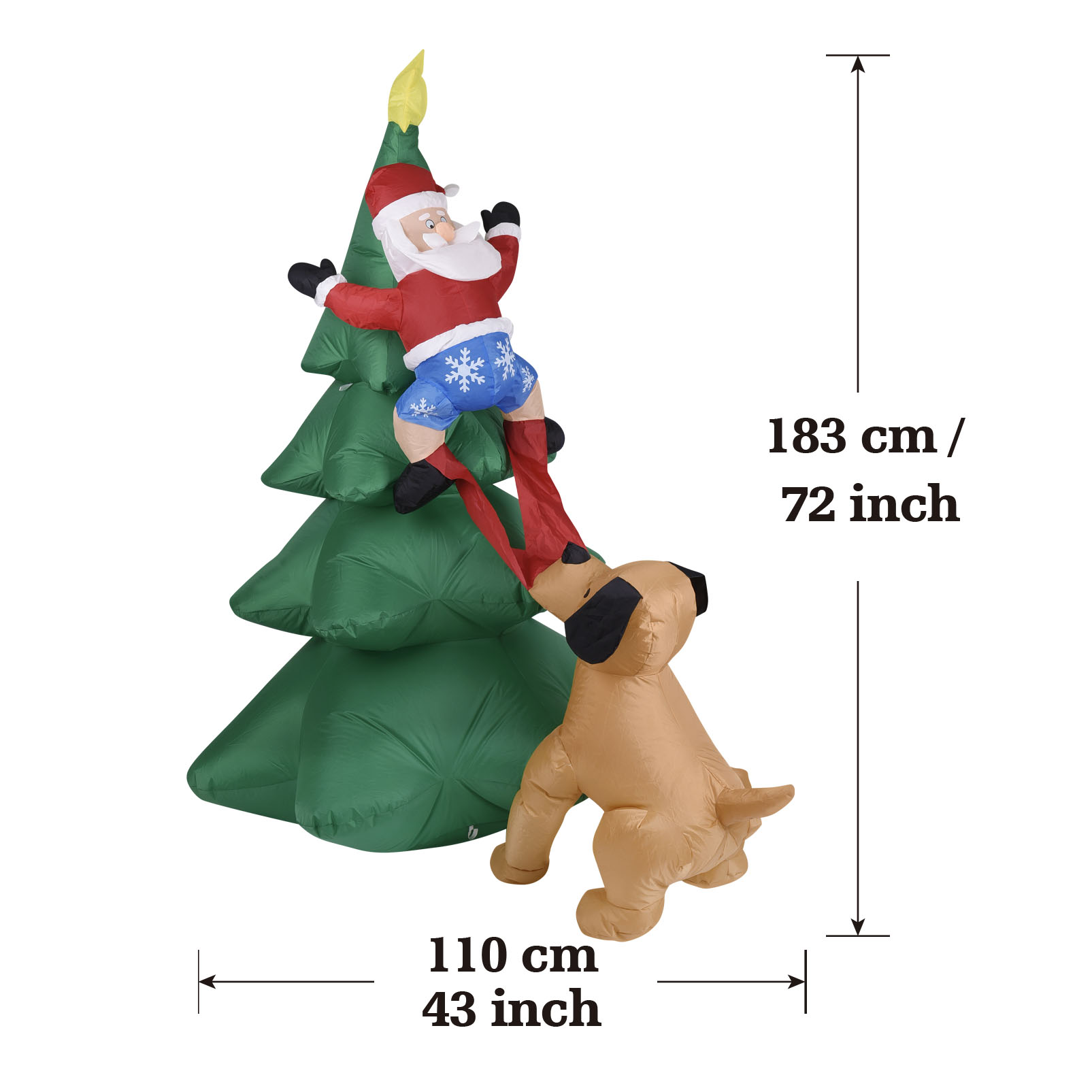 Christmas Inflatable Dog  w/Sa - Outdoor Lighting For Christmas 评论和价格