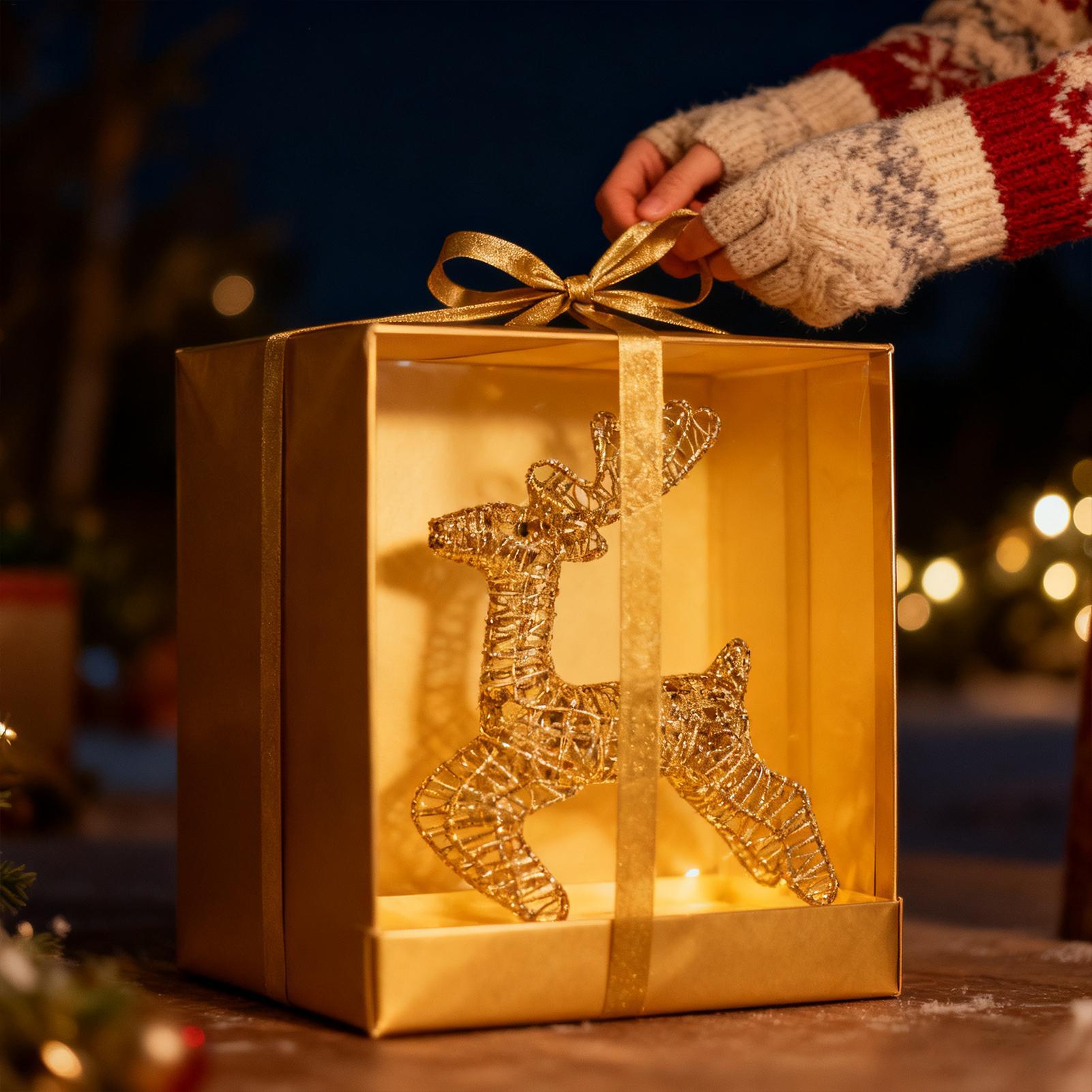 Lighted Christmas Deer Glitter - Outdoor Lighting Front Yard 评论和价格