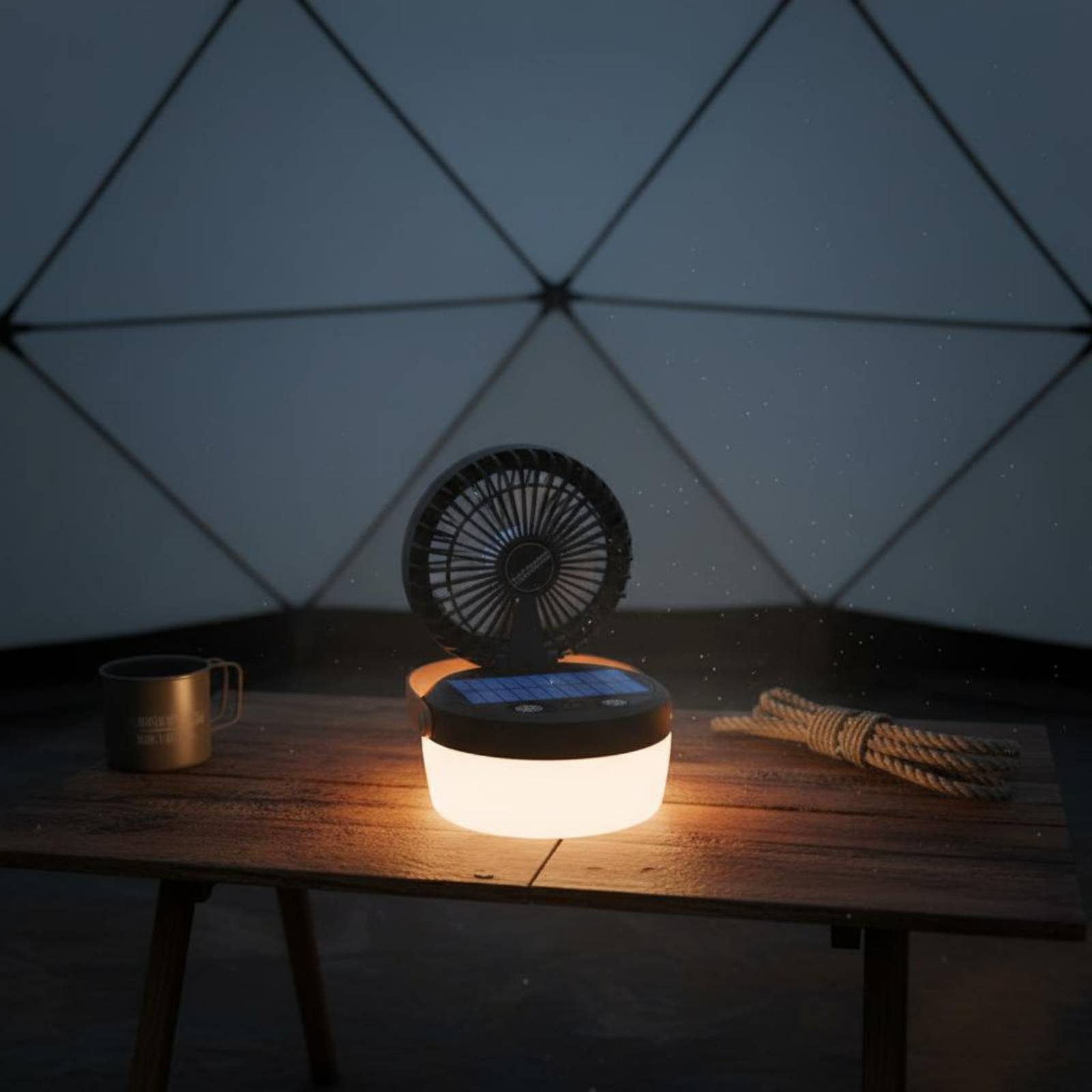 Solar Camping Fan Lantern Fold - Solar Lantern Hanging 评论和价格