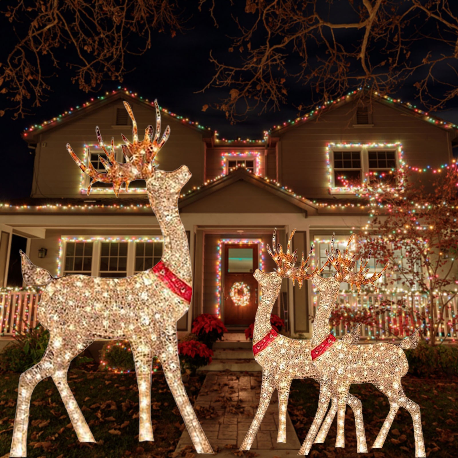 Lighted Christmas Decoration D - Outdoor Lighting Front Yard 评论和价格
