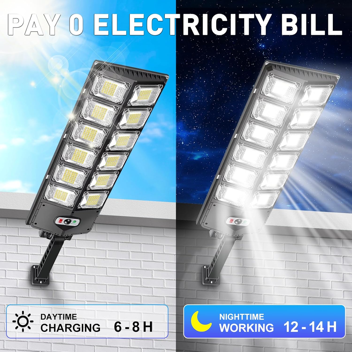 12000LM Solar Street Lights Ou - Outdoor Lighting Front Yard 评论和价格