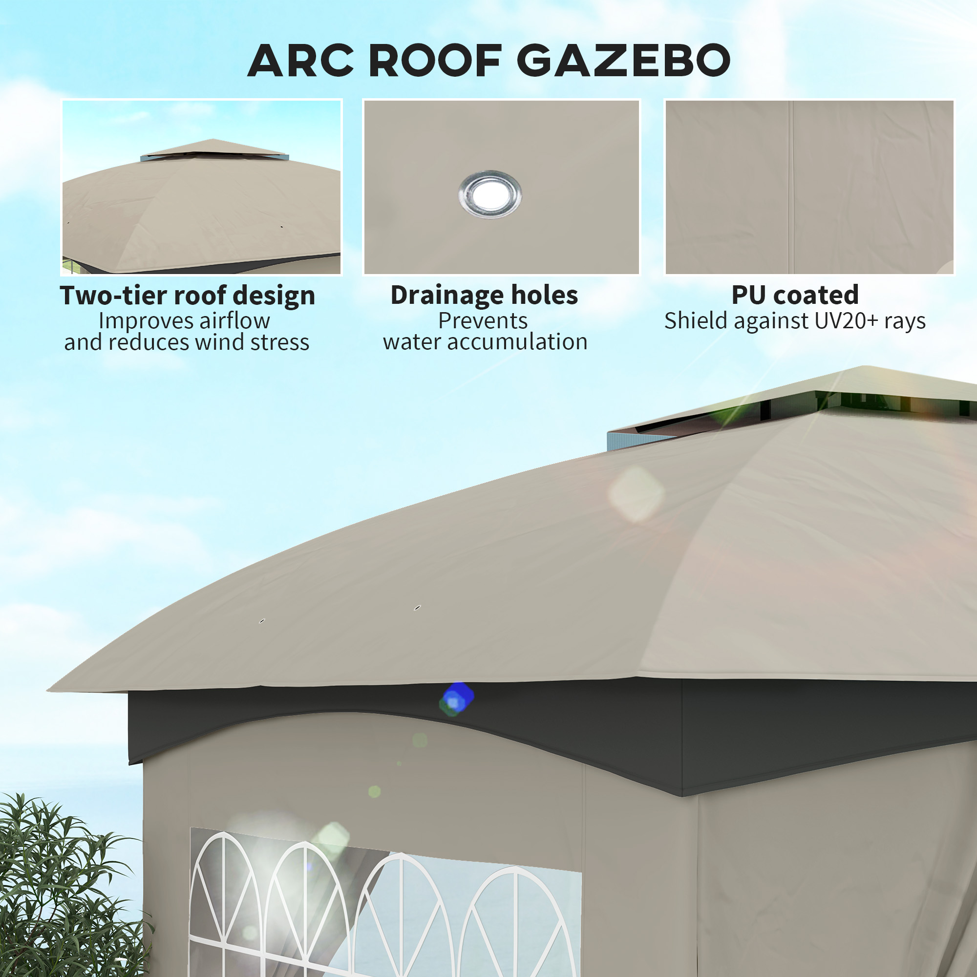 11' X 11' Outdoor Gazebo with  - Outdoor Lighting For Gazebo 评论和价格