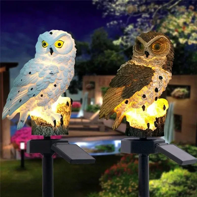 Solar Owl Statue Garden Light  - Outdoor Lighting Beacon 评论和价格