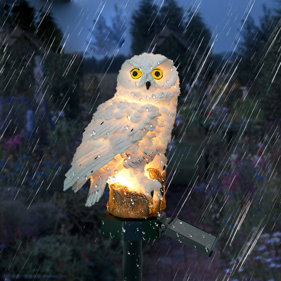 Solar Owl Statue Garden Light  - Outdoor Lighting Beacon 评论和价格