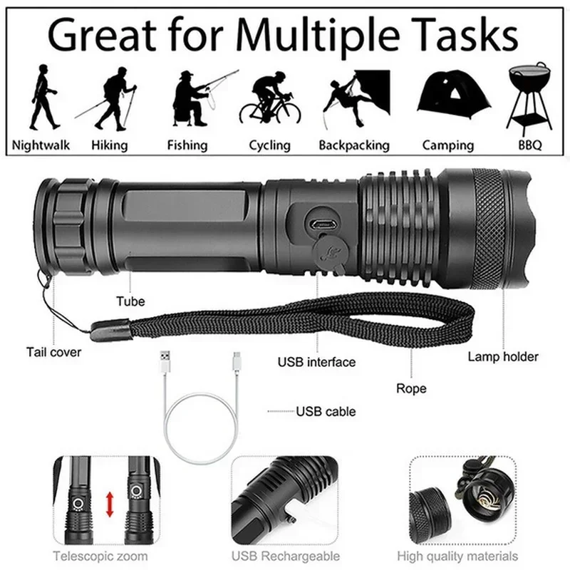High Power XHP70 Led Flashligh - Outdoor Lighting Beacon 评论和价格